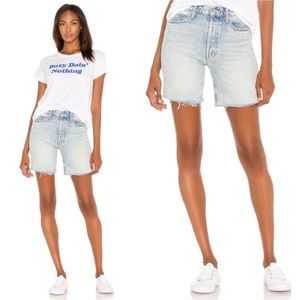MOTHER The Tripper Cutoff Fray Hem Denim Shorts Skating on Thin Ice 24 NWT